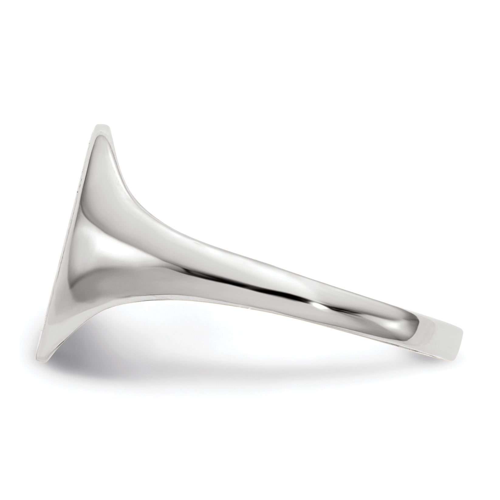 10k White Gold 10.0x9.0mm Open Back Signet Ring
