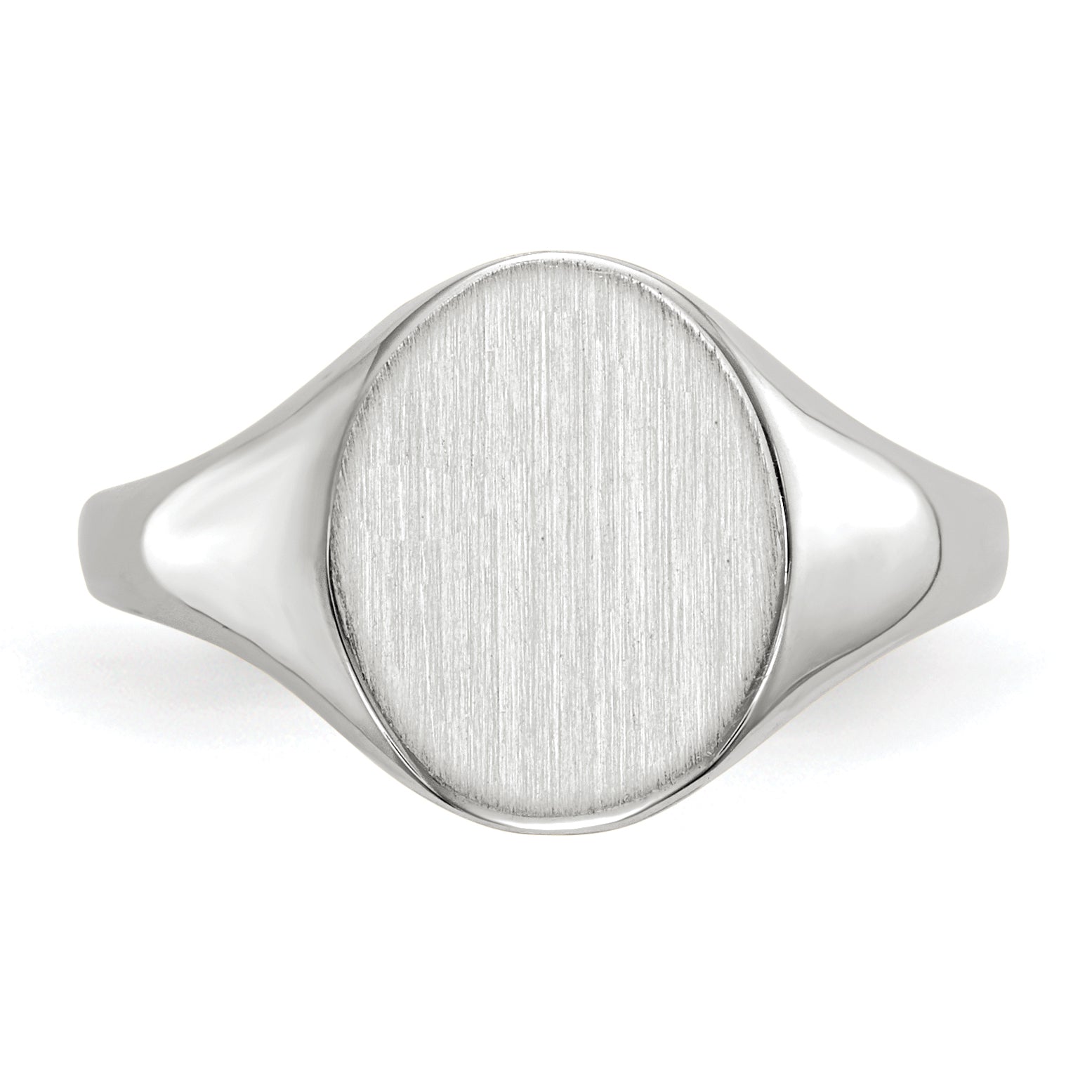 10k White Gold 10.0x9.0mm Open Back Signet Ring