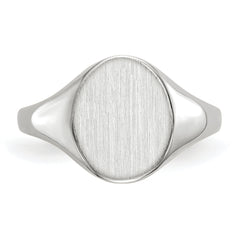 14k White Gold 9.0x10.0mm Open Back Signet Ring