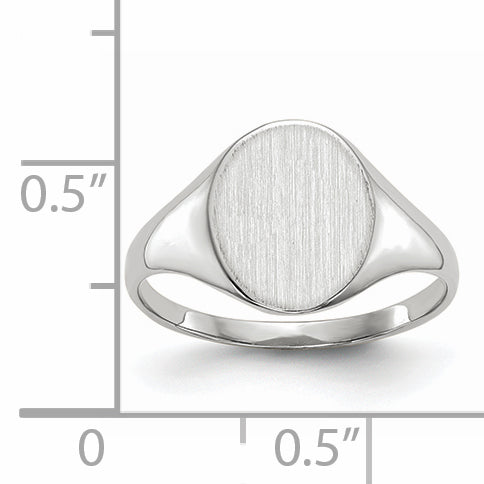 14k White Gold 9.0x10.0mm Open Back Signet Ring