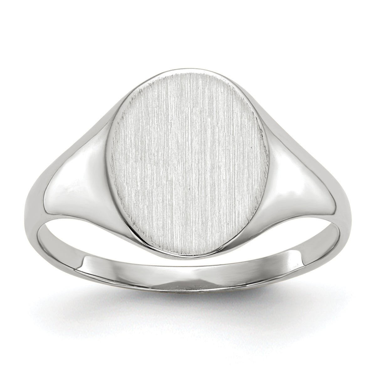 14k White Gold 9.0x10.0mm Open Back Signet Ring