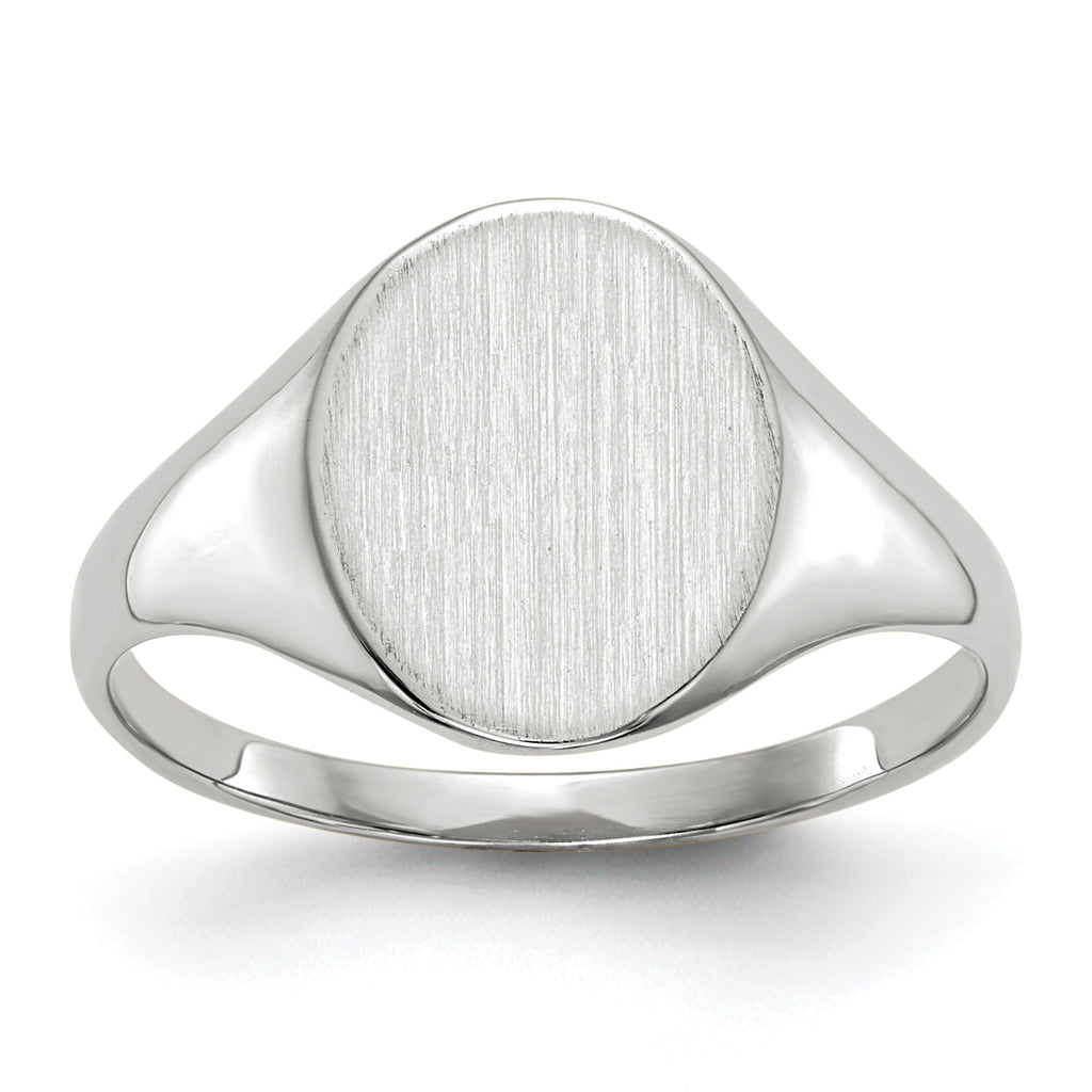 10k White Gold 10.0x9.0mm Open Back Signet Ring