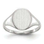 10k White Gold 10.0x9.0mm Open Back Signet Ring
