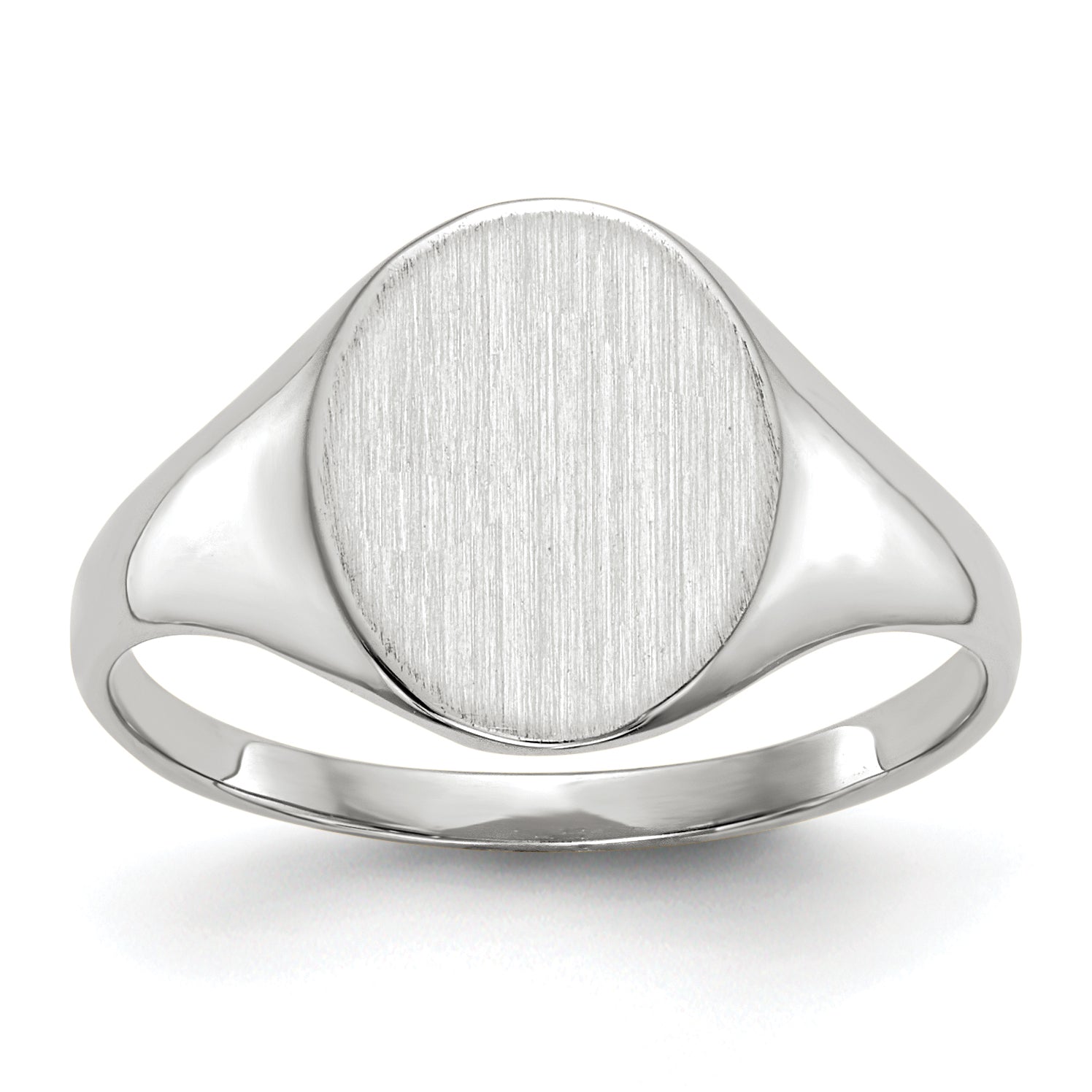 10k White Gold 10.0x9.0mm Open Back Signet Ring