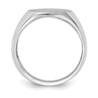 14k White Gold 14.5x18.0mm Open Back Mens Signet Ring