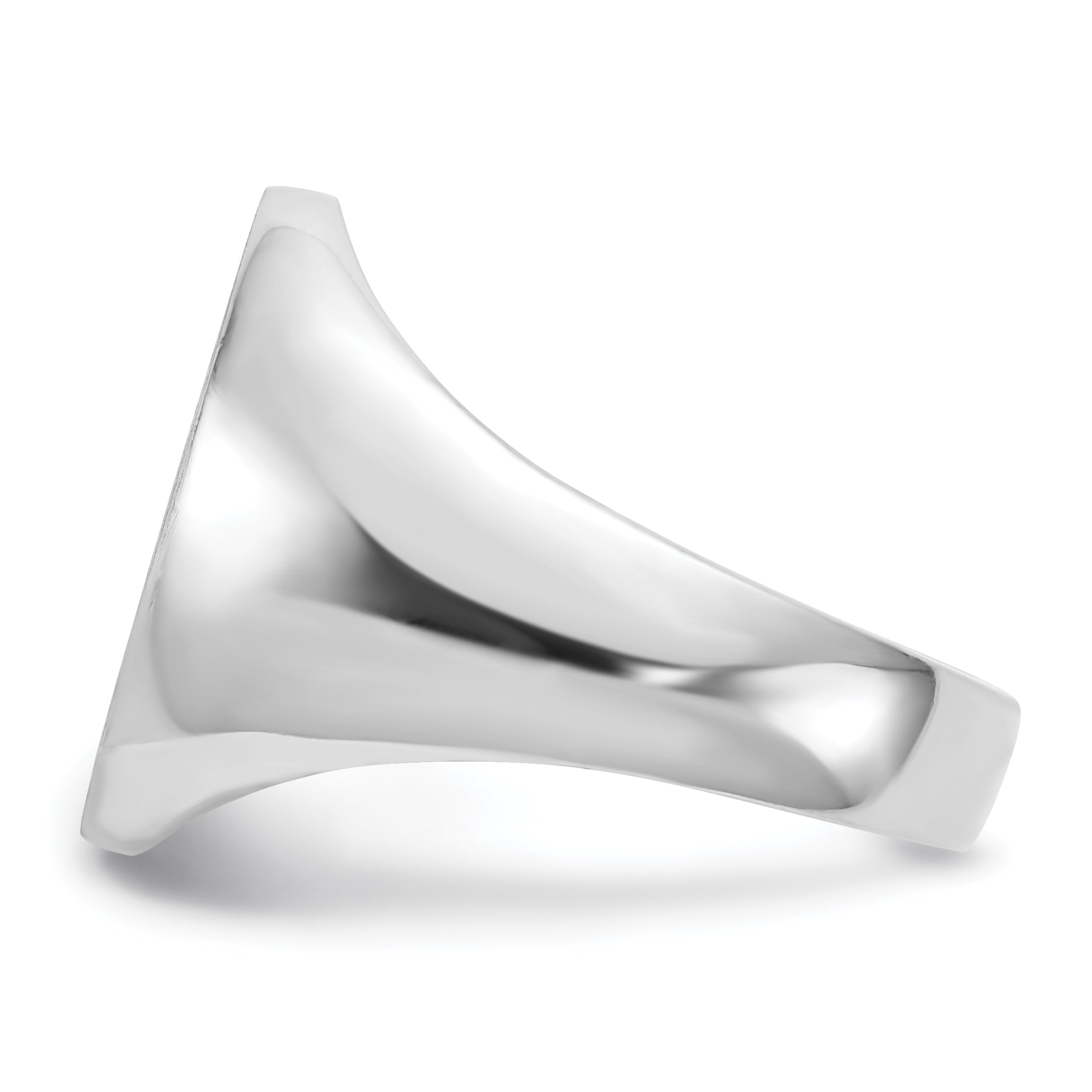 10k White Gold 18.0x14.5mm Open Back Men's Signet Ring Secondary image
