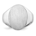 14k White Gold 14.5x18.0mm Open Back Mens Signet Ring