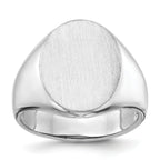 14k White Gold 14.5x18.0mm Open Back Mens Signet Ring