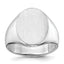 14k White Gold 14.5x18.0mm Open Back Mens Signet Ring