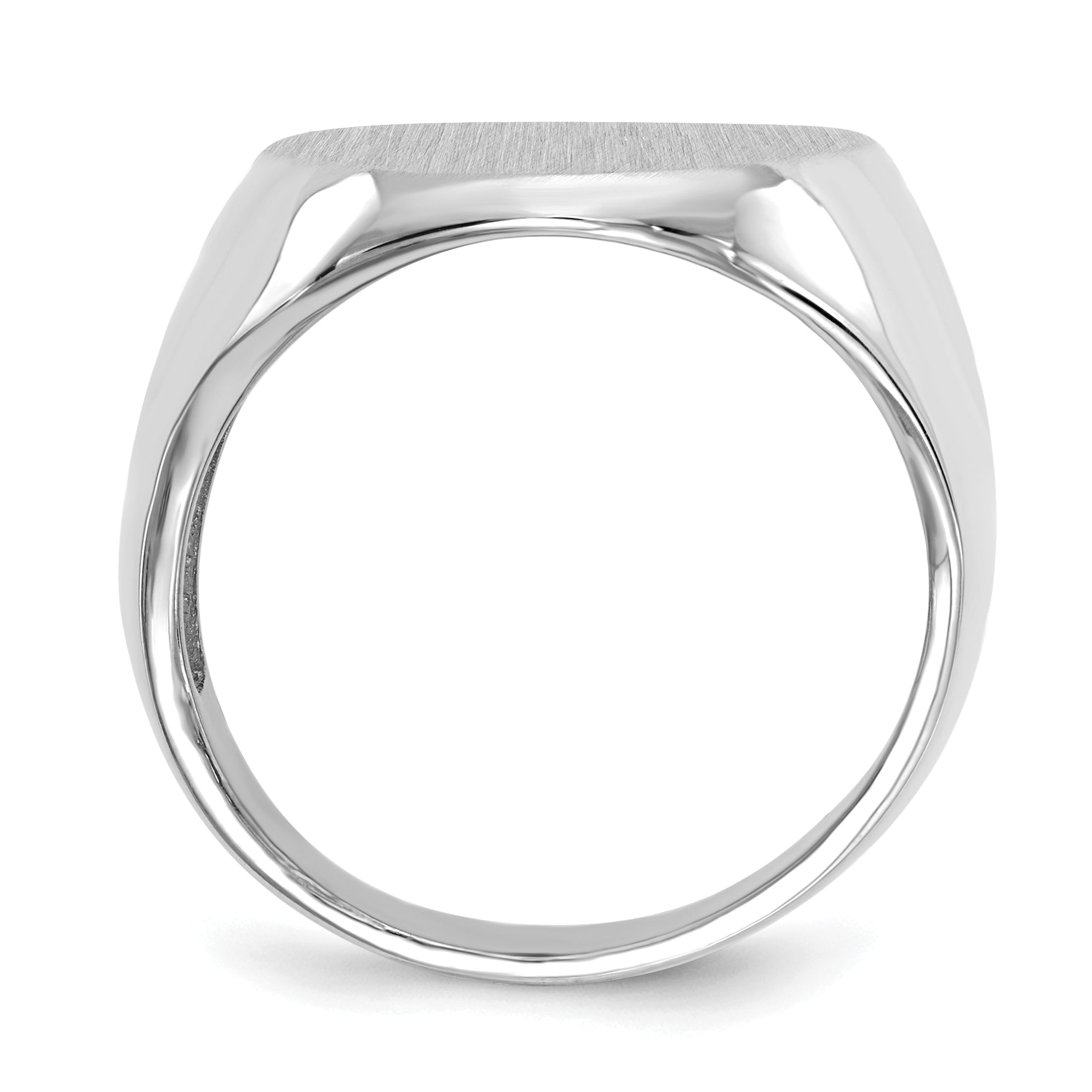 14k White Gold 16.0x20.5mm Open Back Signet Ring Secondary image