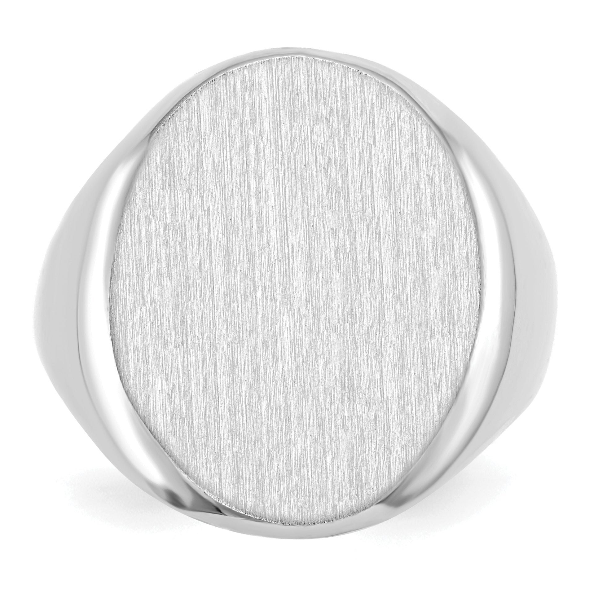 14k White Gold 16.0x20.5mm Open Back Signet Ring