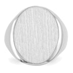 14k White Gold 16.0x20.5mm Open Back Signet Ring