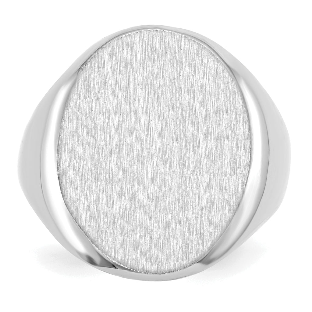 10k White Gold 20.5x16.0mm Open Back Signet Ring