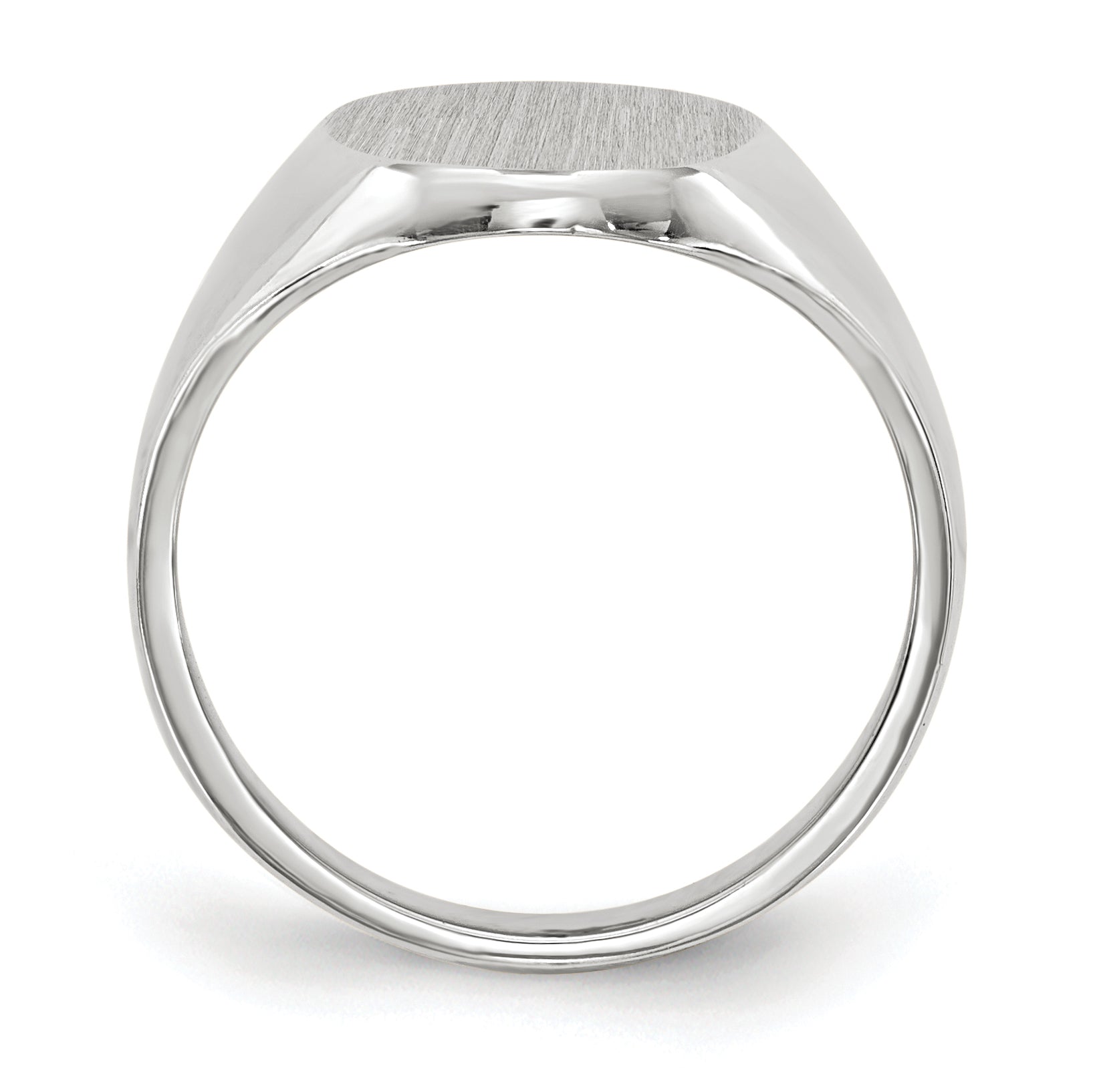 14k White Gold 8.0x11.5mm Closed Back Signet Ring