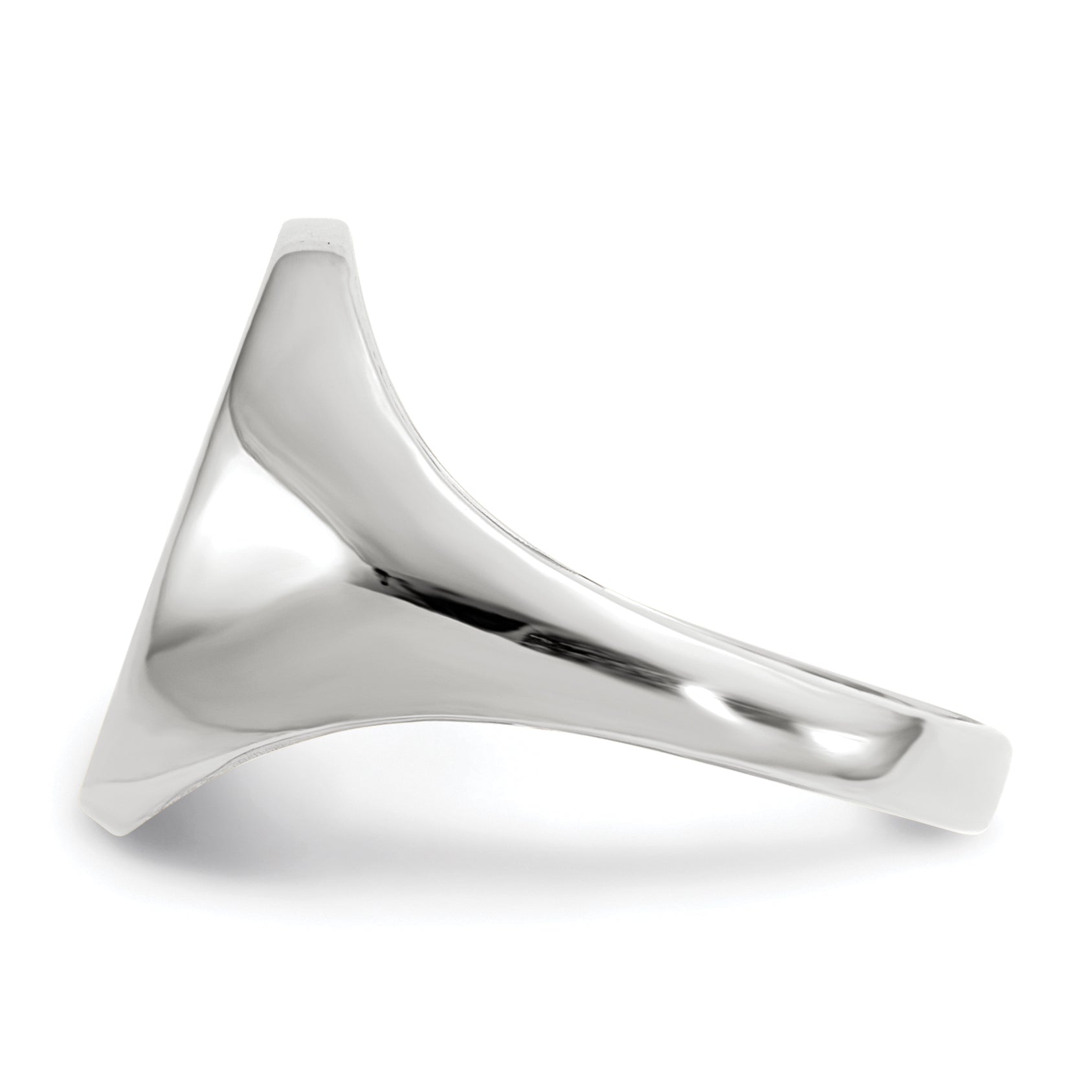 14k White Gold 8.0x11.5mm Closed Back Signet Ring