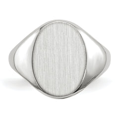 14k White Gold 8.0x11.5mm Closed Back Signet Ring