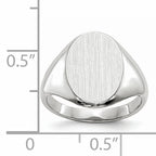 14k White Gold 8.0x11.5mm Closed Back Signet Ring