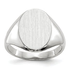 10k White Gold 11.5x8.0mm Closed Back Signet Ring