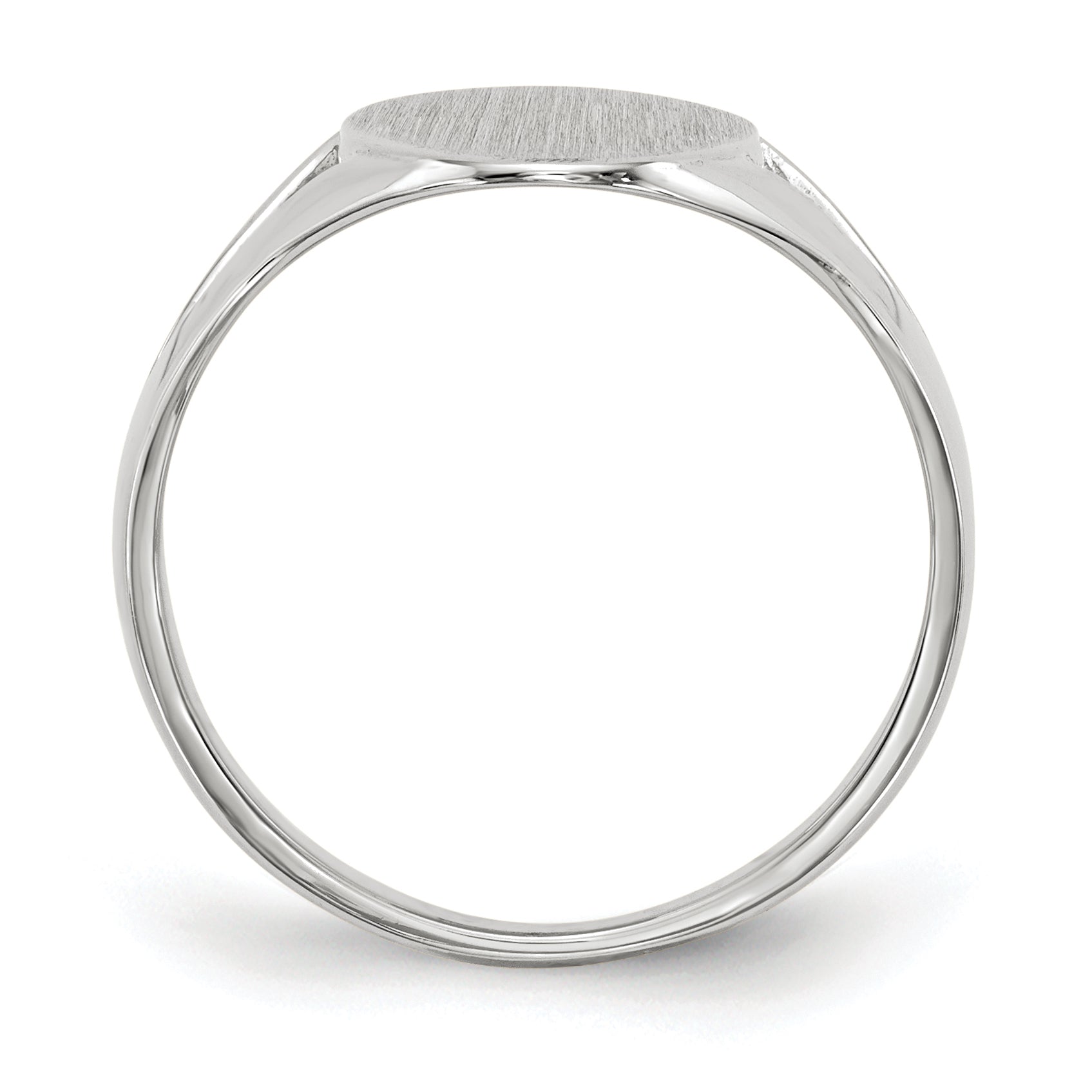 14k White Gold 9.0x17.0mm Closed Back Signet Ring