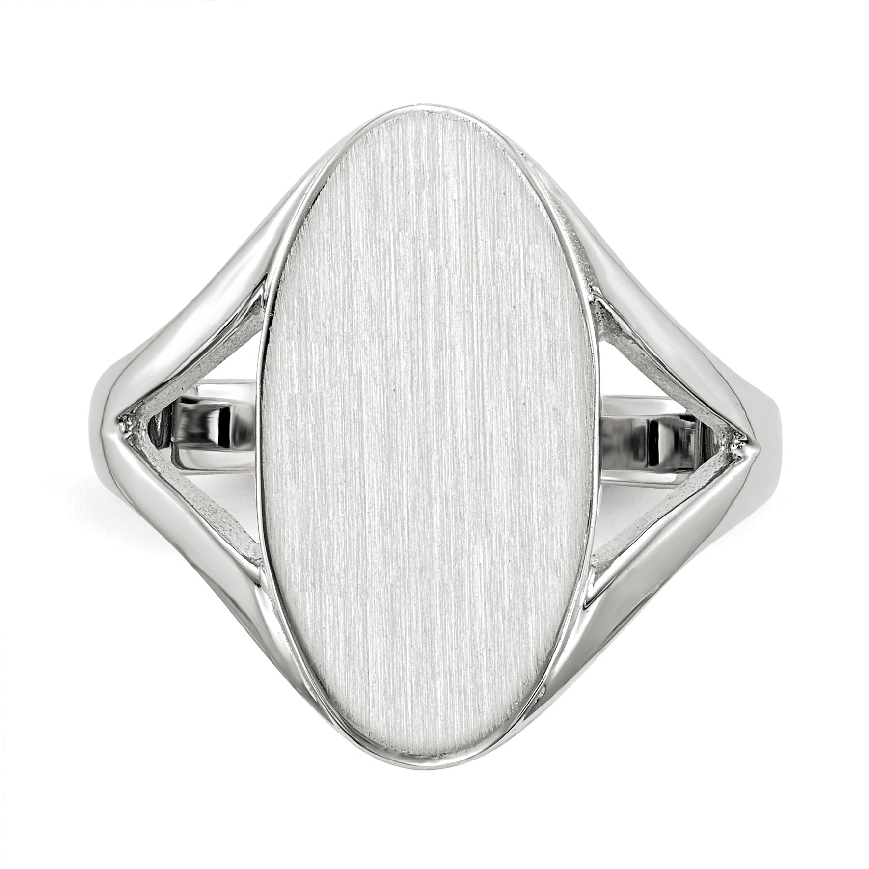 14k White Gold 9.0x17.0mm Closed Back Signet Ring