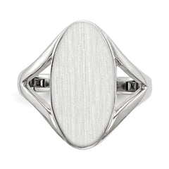 14k White Gold 9.0x17.0mm Closed Back Signet Ring
