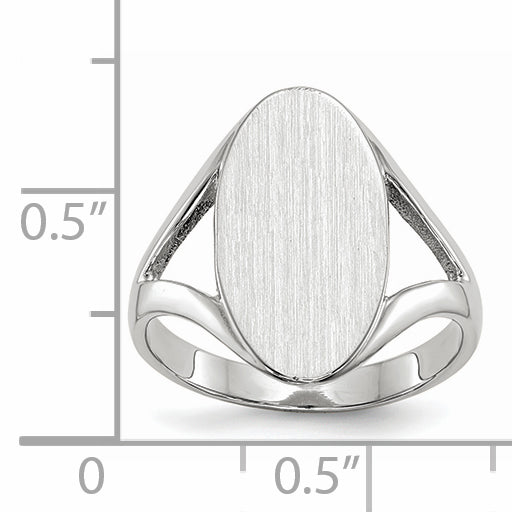 14k White Gold 9.0x17.0mm Closed Back Signet Ring