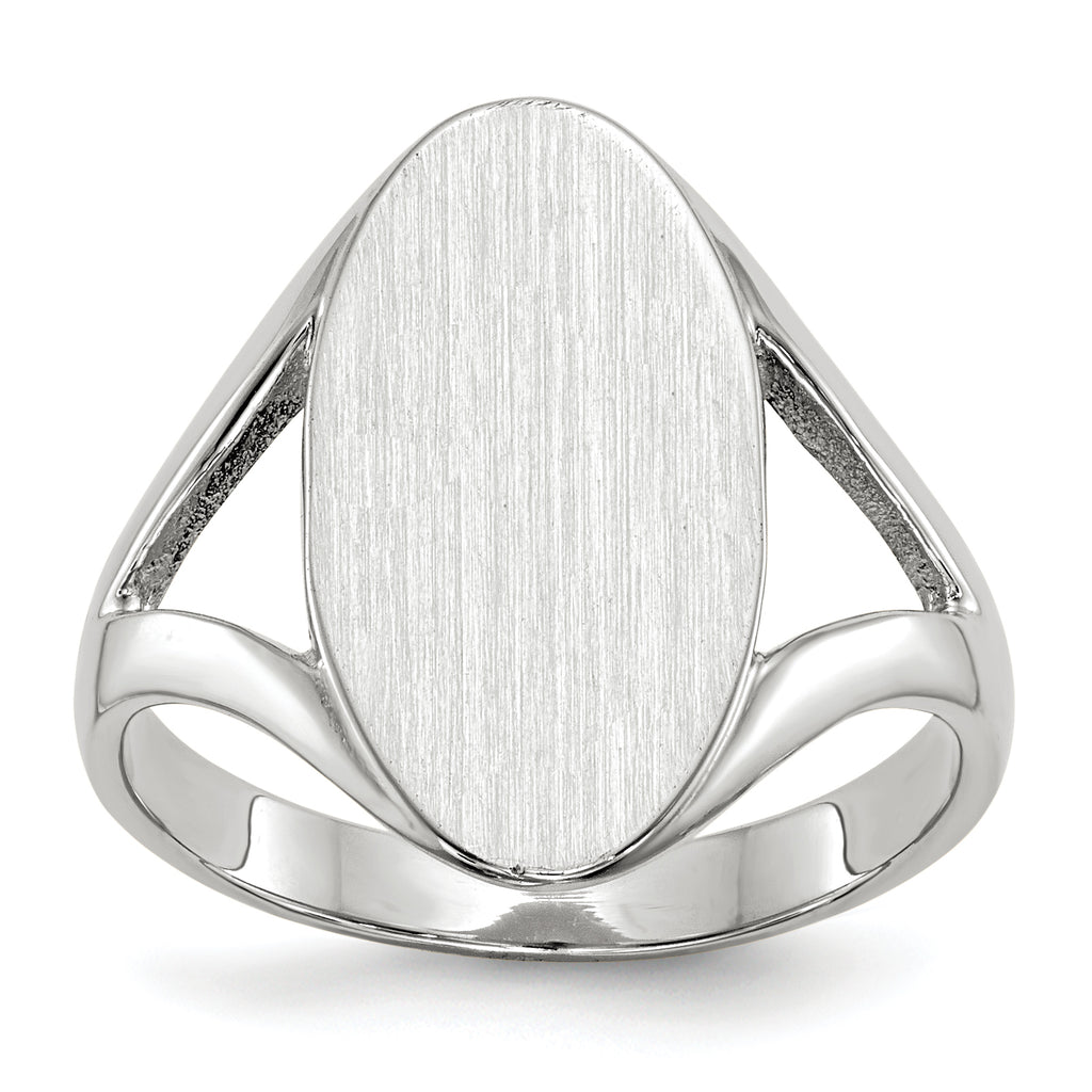 10k White Gold 17.0x9.0mm Closed Back Signet Ring