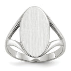 10k White Gold 17.0x9.0mm Closed Back Signet Ring