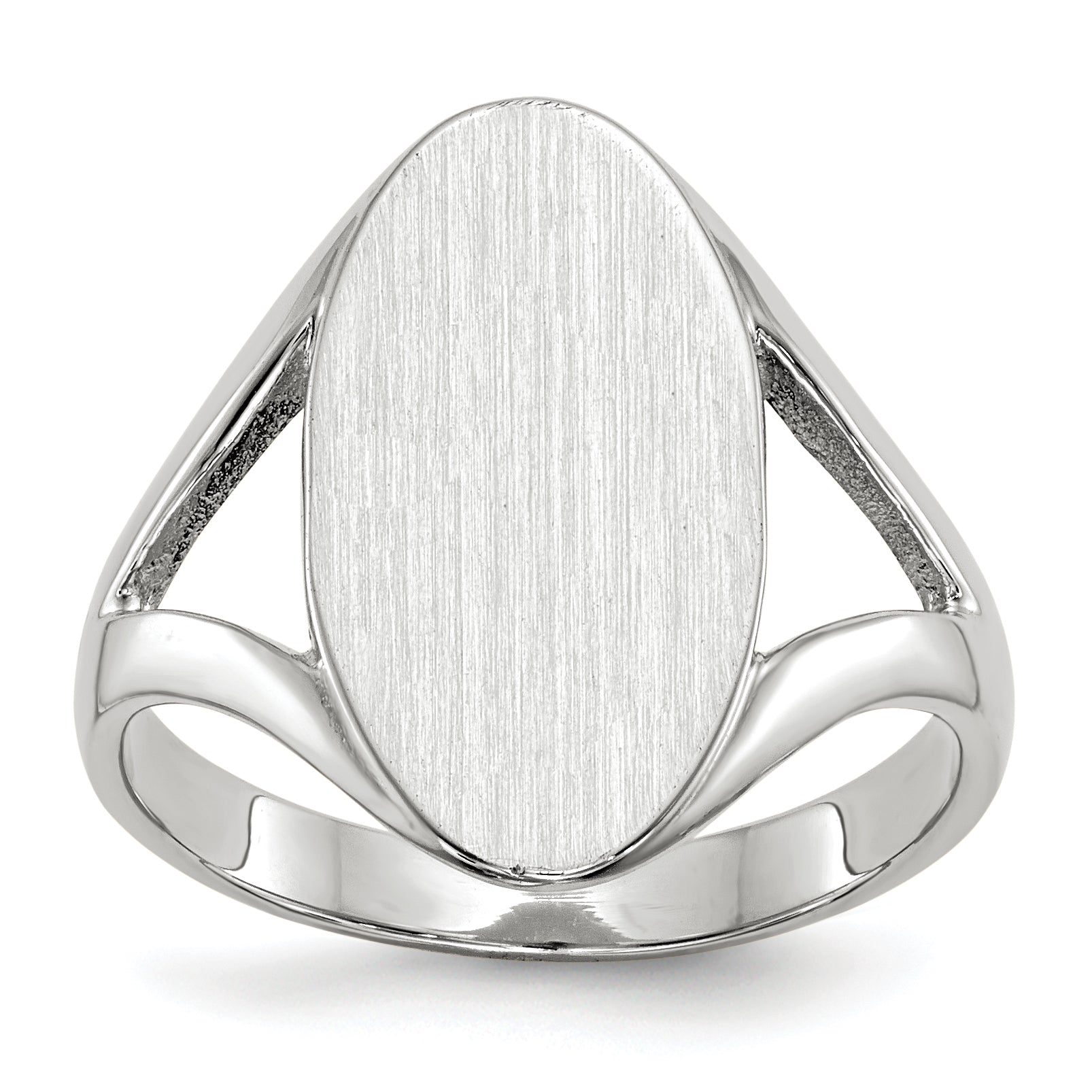 14k White Gold 9.0x17.0mm Closed Back Signet Ring