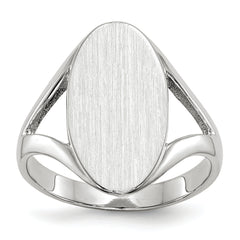 14k White Gold 9.0x17.0mm Closed Back Signet Ring