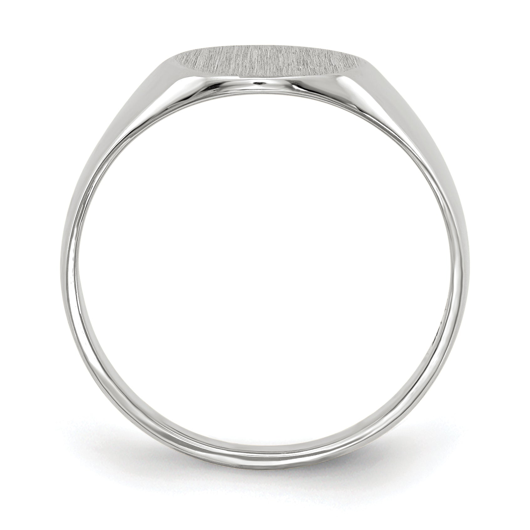 14k White Gold 9.0x9.5mm Closed Back Signet Ring
