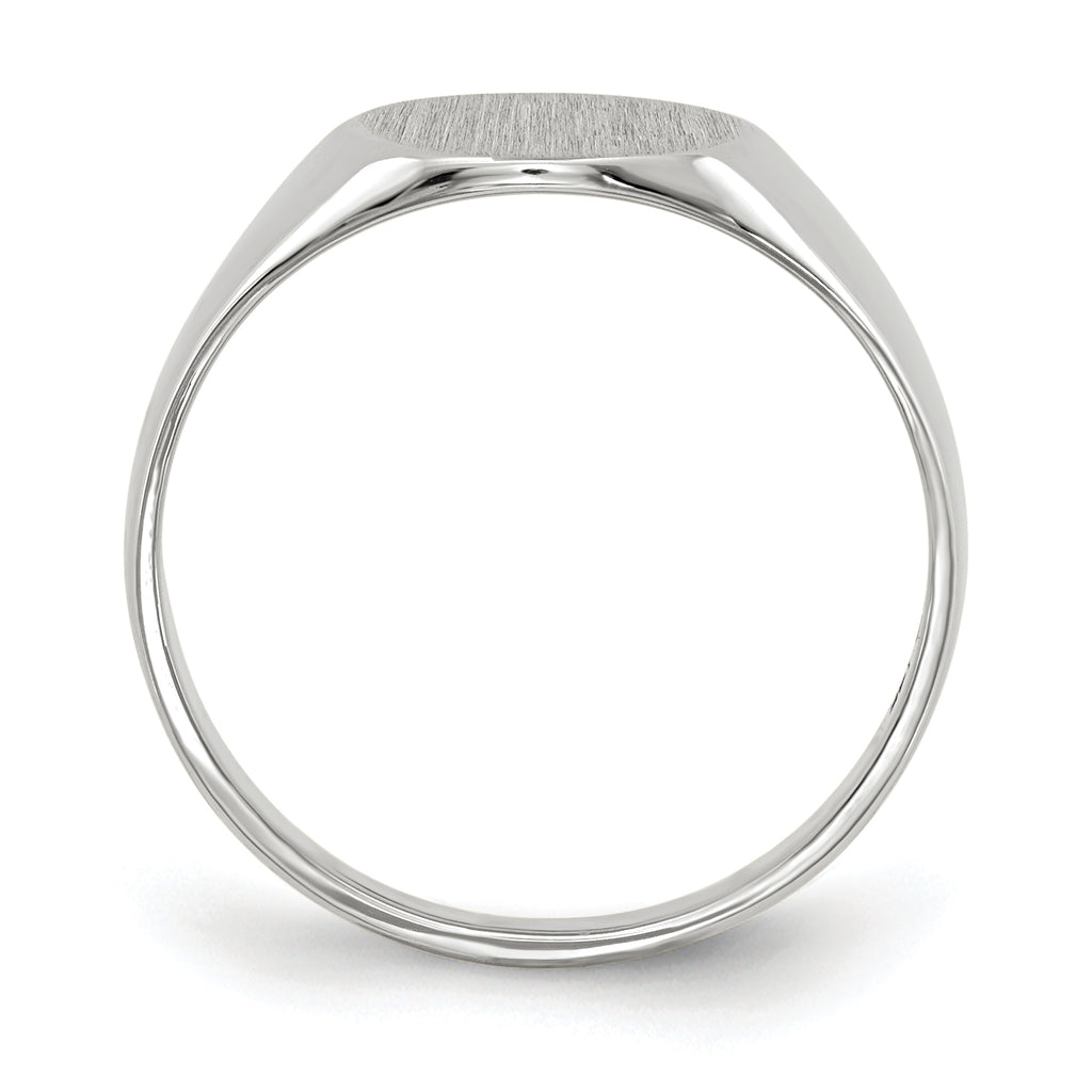 10k White Gold 9.0x9.5mm Closed Back Signet Ring