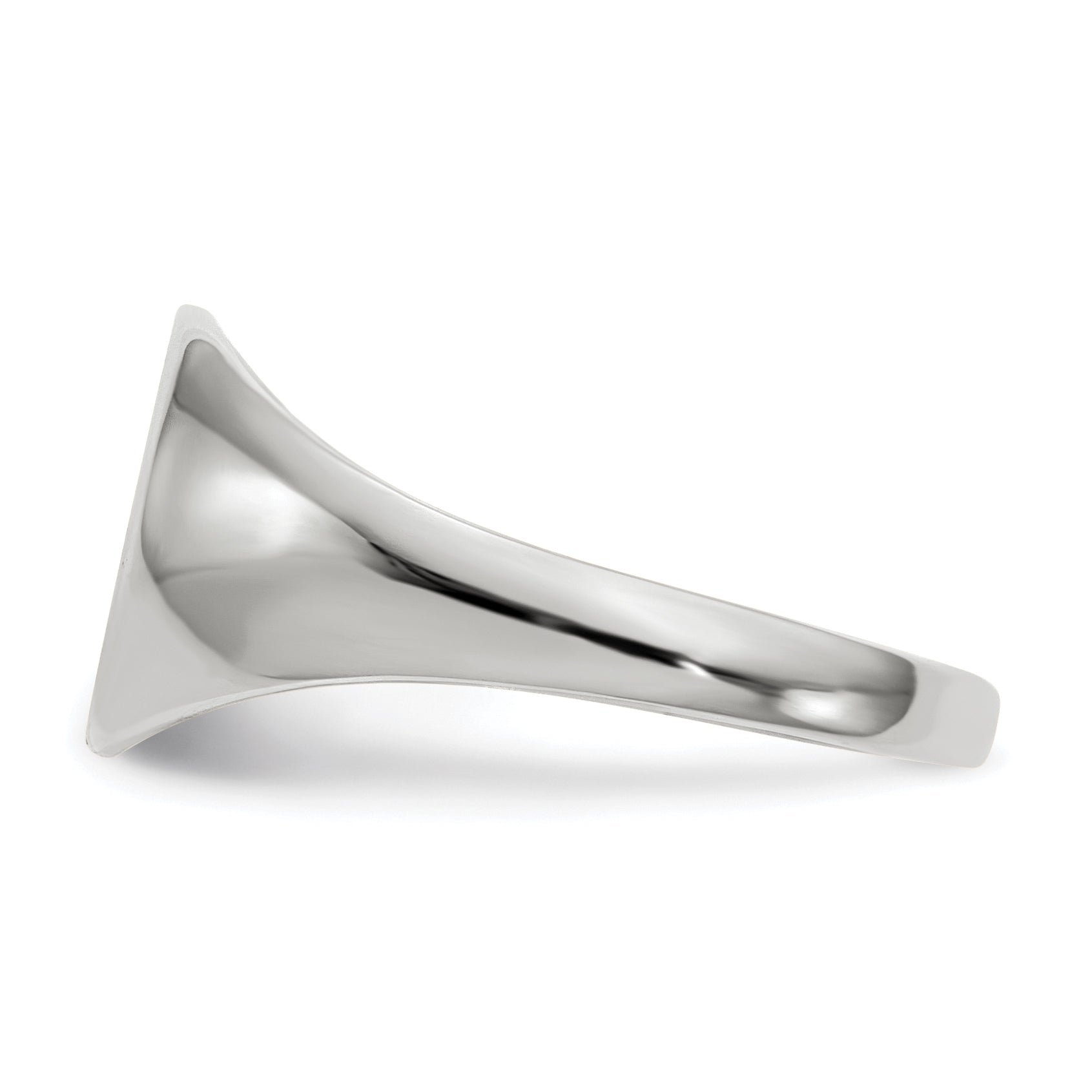 10k White Gold 9.0x9.5mm Closed Back Signet Ring