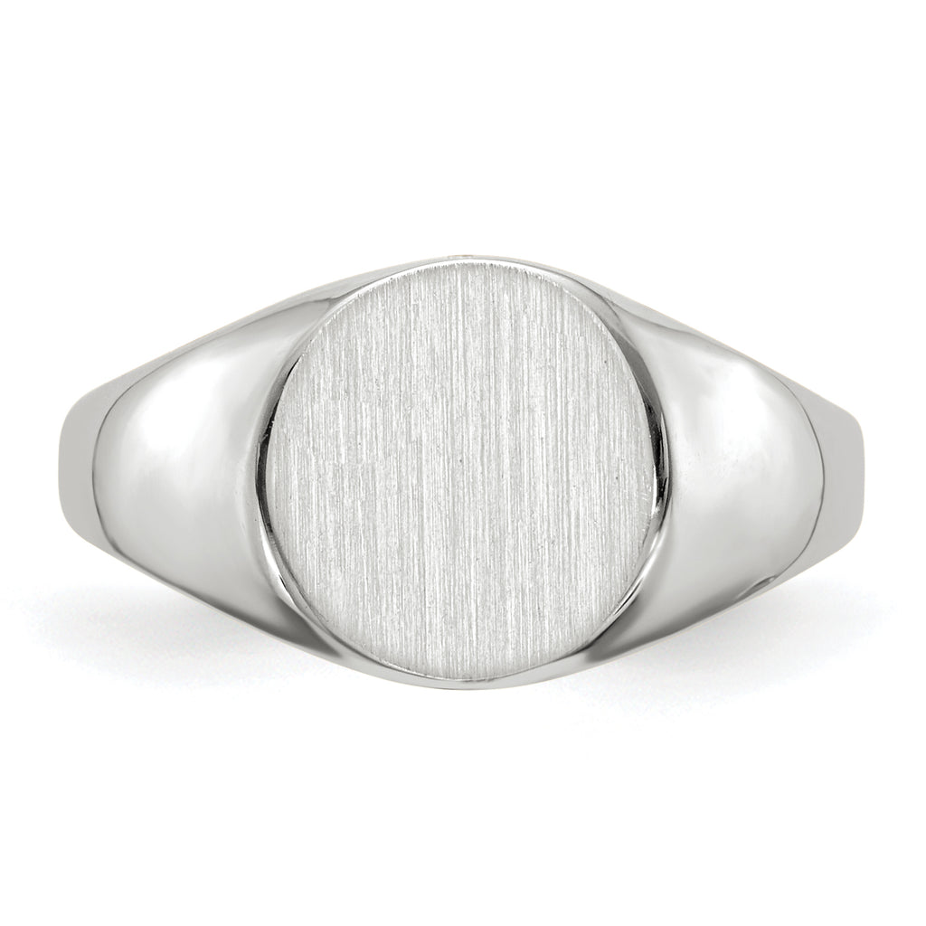 10k White Gold 9.0x9.5mm Closed Back Signet Ring