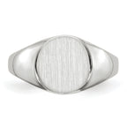 10k White Gold 9.0x9.5mm Closed Back Signet Ring