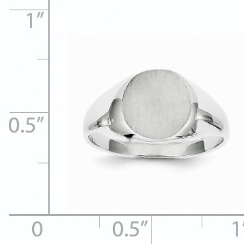14k White Gold 9.0x9.5mm Closed Back Signet Ring