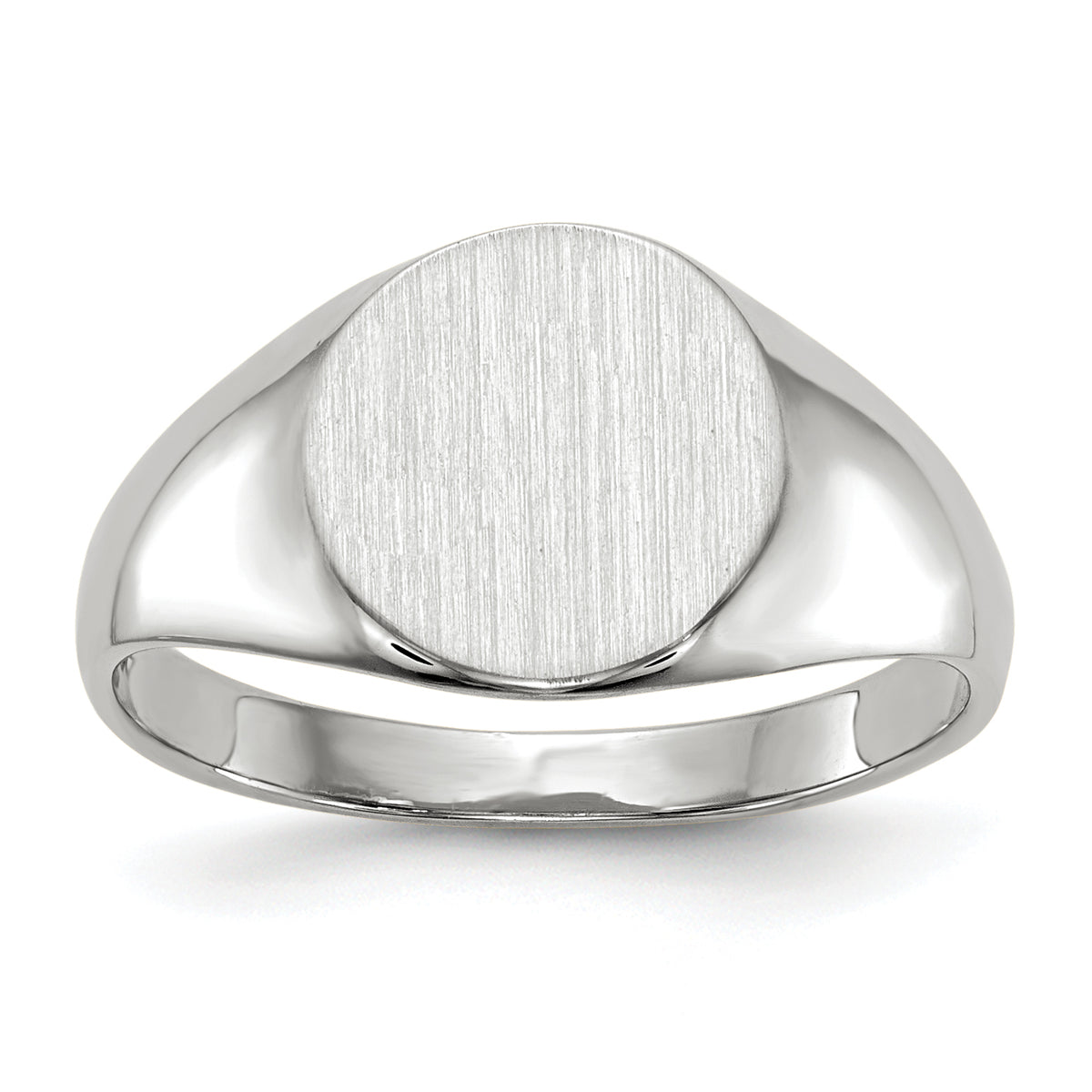 14k White Gold 9.0x9.5mm Closed Back Signet Ring