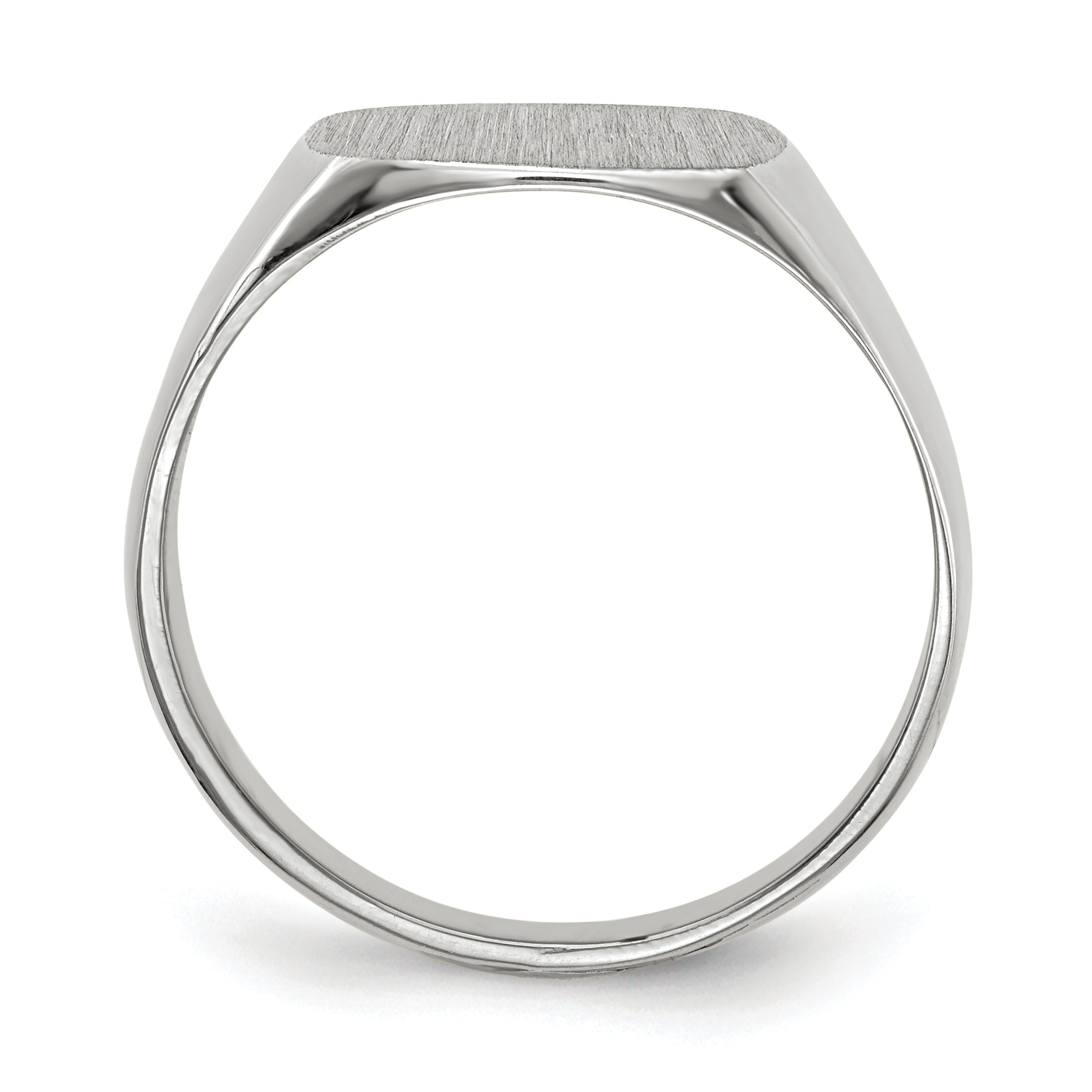 10k White Gold 12.5x12.5mm Closed Back Signet Ring Secondary image