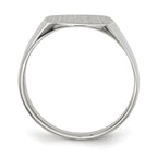 10k White Gold 12.5x12.5mm Closed Back Signet Ring
