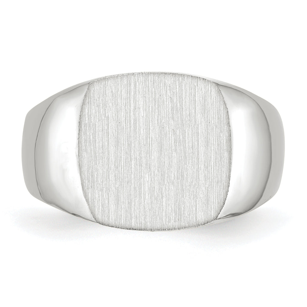 10k White Gold 12.5x12.5mm Closed Back Signet Ring