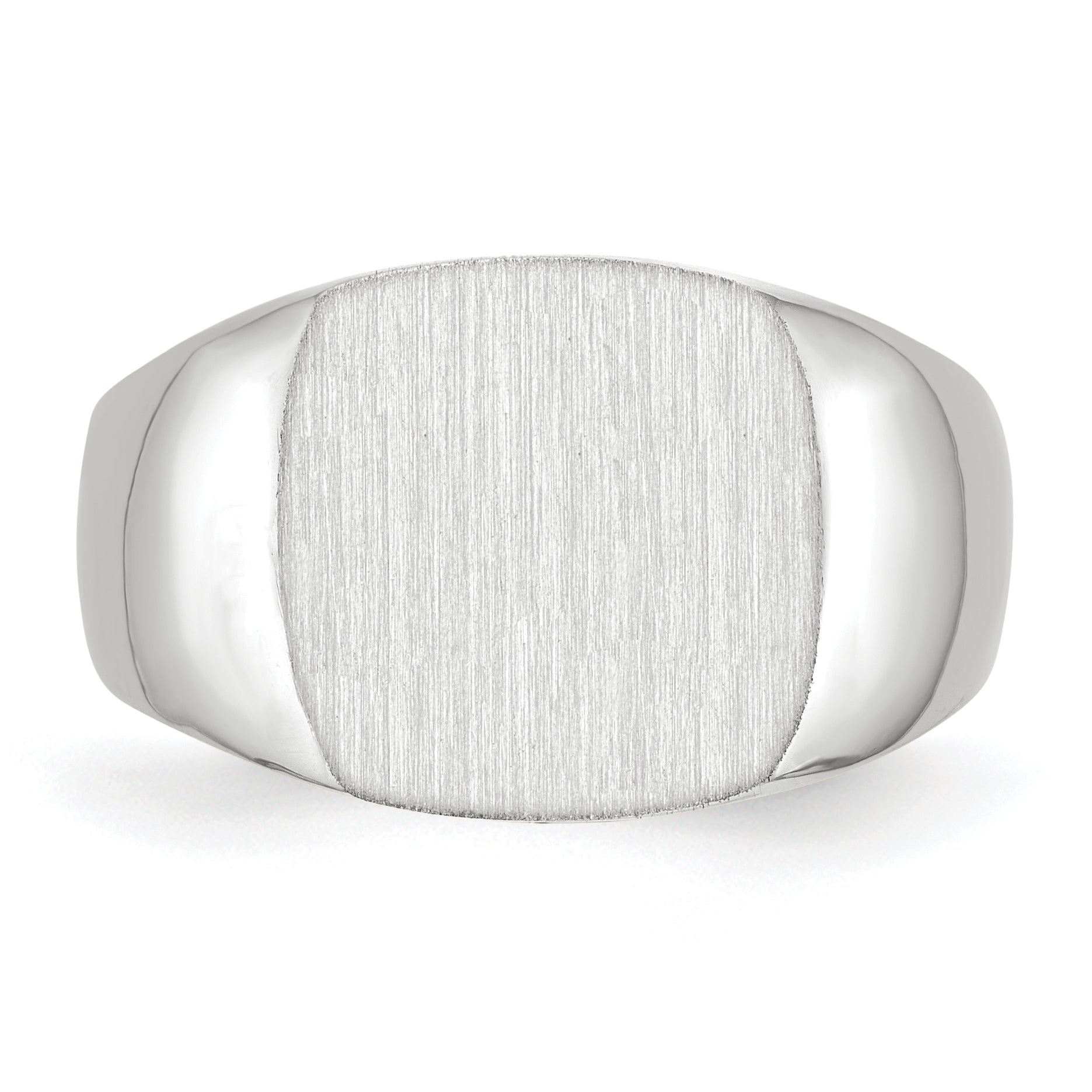 10k White Gold 12.5x12.5mm Closed Back Signet Ring