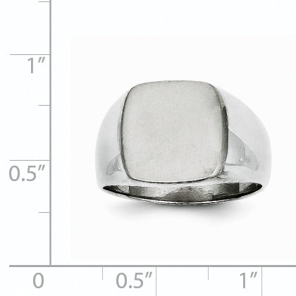 14k White Gold 12.5x12.5mm Closed Back Signet Ring
