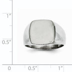 14k White Gold 12.5x12.5mm Closed Back Signet Ring