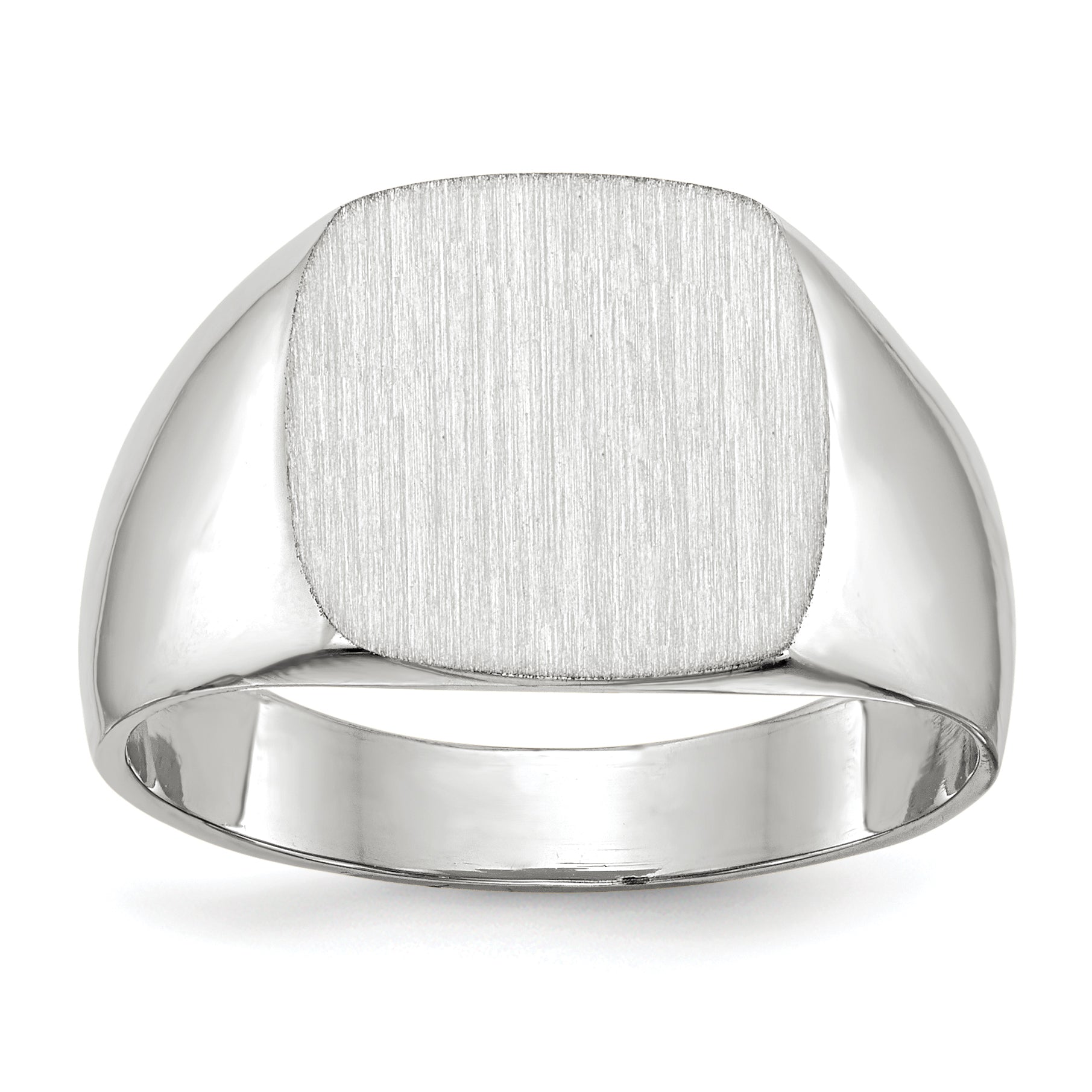 10k White Gold 12.5x12.5mm Closed Back Signet Ring Main image
