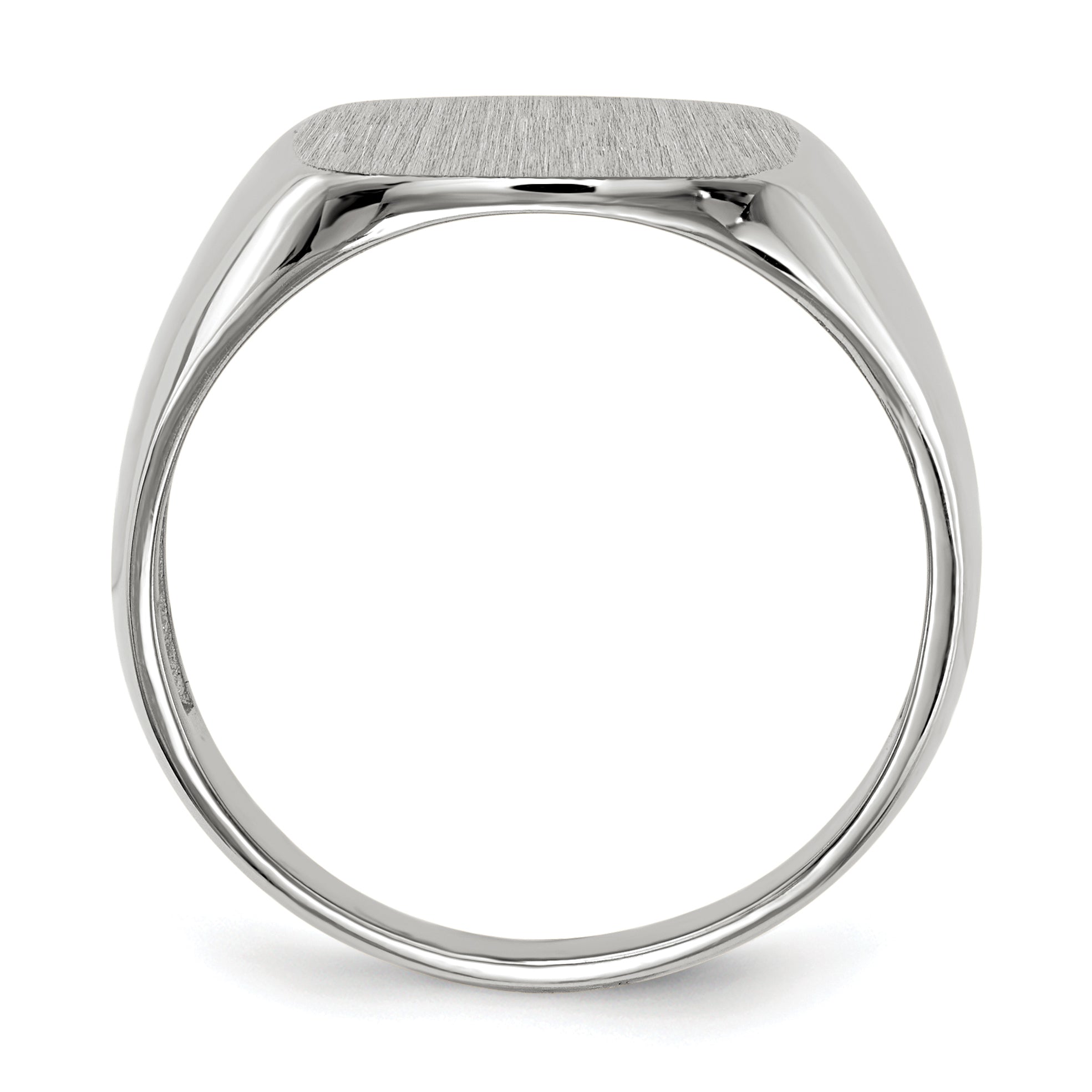 14k White Gold  13.5mm x14.5mm Open Back Men's Signet Ring Secondary image