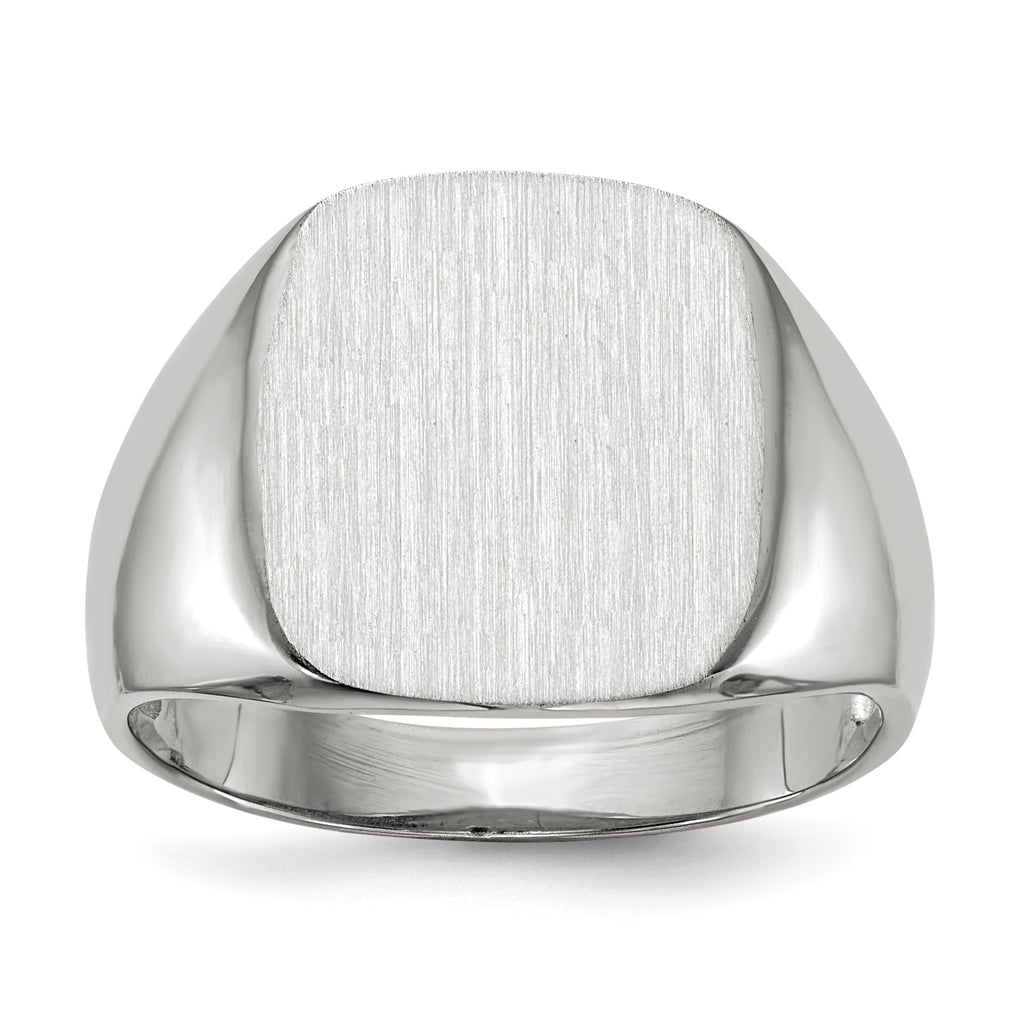 10k White Gold 14.5x13.5mm Open Back Men's Signet Ring