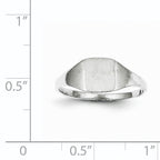 14k White Gold 7.0x8.5mm Closed Back Signet Ring