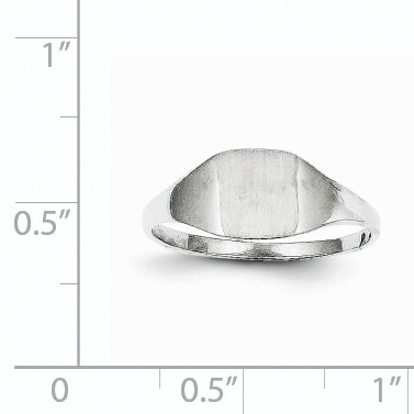 14k White Gold 7.0x8.5mm Closed Back Signet Ring