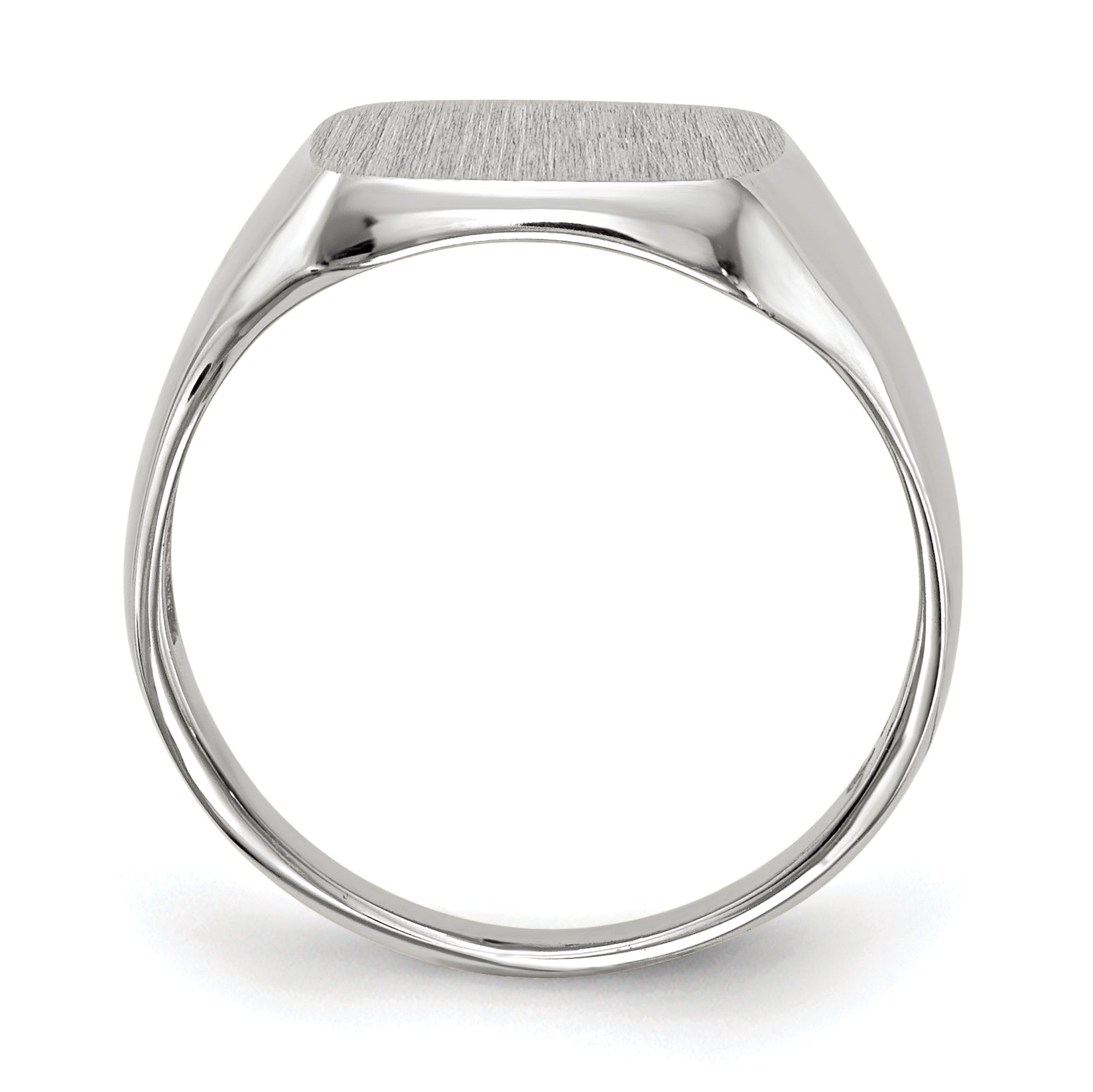 10k White Gold 11.0x10.5mm Closed Back Men's Signet Ring Secondary image
