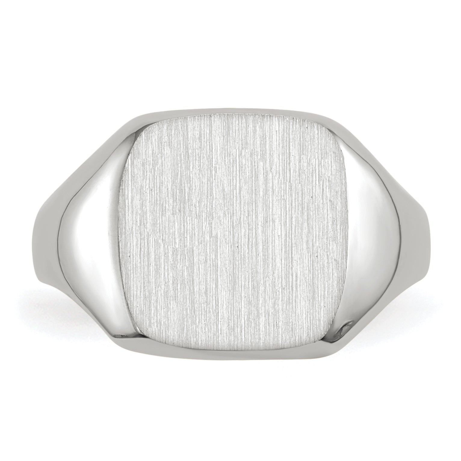10k White Gold 11.0x10.5mm Closed Back Men's Signet Ring